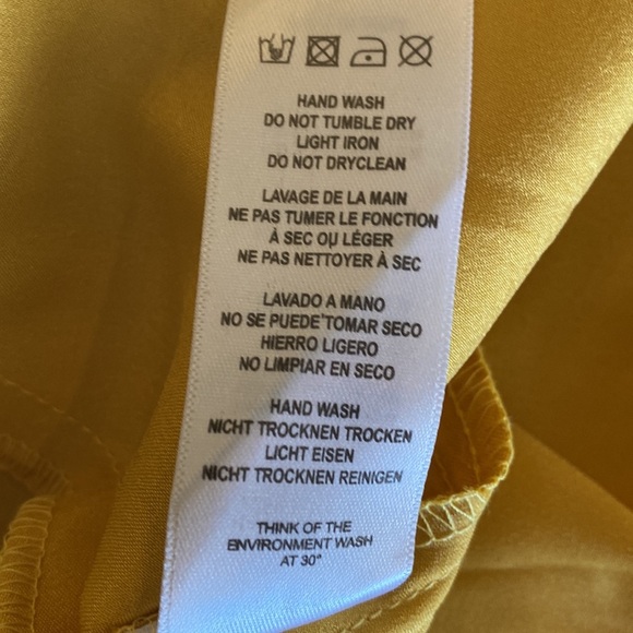 ASOS Sacred Hawk gold Satin Frilly Wrap Dress Size XS - Picture 13 of 16